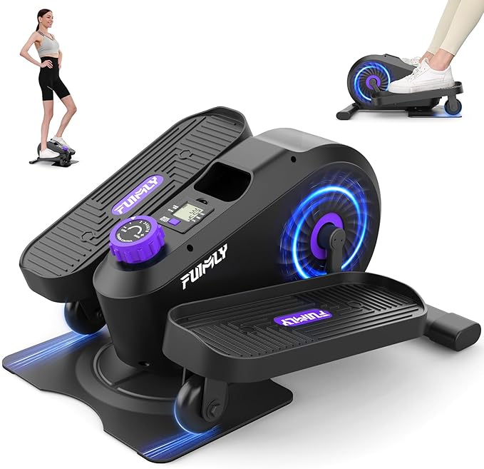 FUNMILY Under Desk Elliptical, Under Desk Bike Pedal Exerciser, Fully Assembled Leg Exerciser 2 in 1 Seated Standing Elliptical, Ultra-Quiet Mini Elliptical Machines for Home Office Use