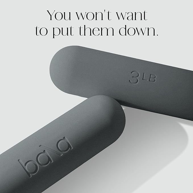 Bala Bars Dumbbell Set for Women & Men - Set of 2 Bars Designed for Walking, Strength Training, HIIT, Boxing & Aerobics - Hand Weights for Working Out at Home
