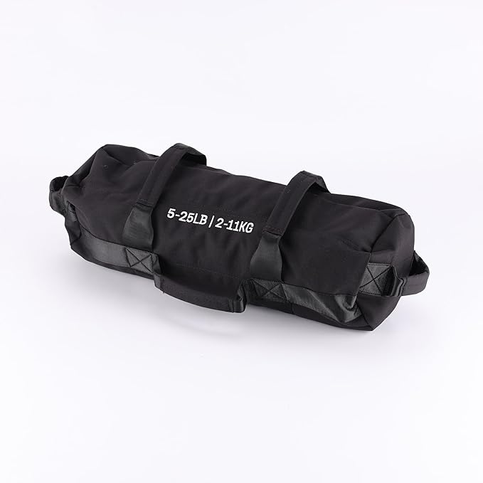 Garvee Sandbag for Fitness Weights Training,5-200 LBS Adjustable Weighted SandBag for Strength Powerlifting Running Home Gym Exercise,Black