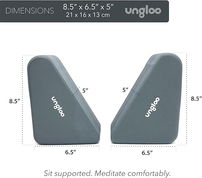 Ungloo Supportive Yoga Block Wedges for Seated Meditation – Elevates Knees, Reduces Hip Pressure, and Improves Cross-Legged Posture