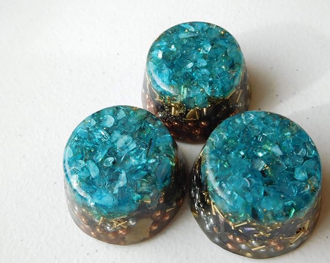 Blue Topaz Orgone Generator Energy Accumulator 528Hz/7.83Hz/Advance Harmonics Many Beautiful Ingredients and Colors!! (Blue Topaz)