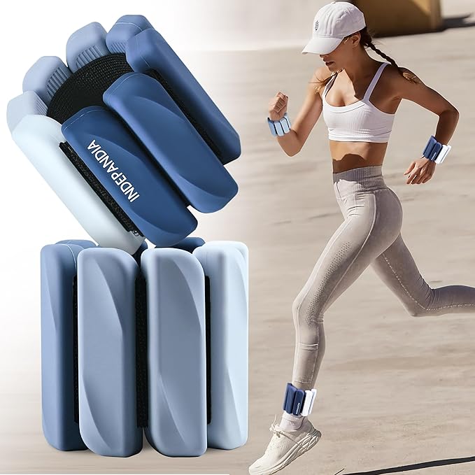Wrist & Ankle Weights for Women and Men, 2lbs/4lbs Pairs Adjustable Silicone Weighted Bangles for Arm & Leg Workouts, Perfect for Pilates, Barre, Yoga, Walking & Home Fitness 24055