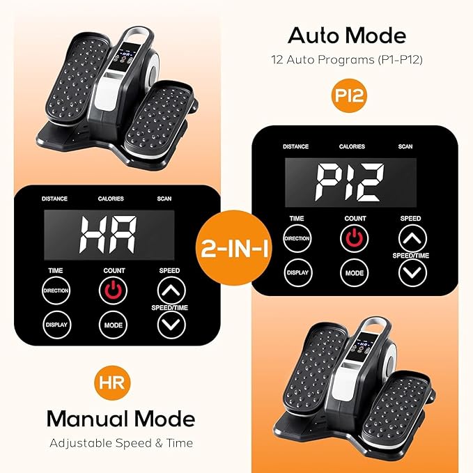 NEWBULIG Under Desk Elliptical Machine, Ellipse Leg Exerciser As Seen On TV with Remote Control, 12 Adjustable Speeds
