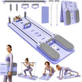 Pilates Board for Home Workout – Upgraded Foldable Pilates Reformer Board Set, Portable Pilates Reformer Machine with Resistance Bands, Ab Wheel & Push-Up Handles, All-in-One Home Pilates Equipment