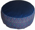 Meditation Cushion Zafu Pillow - Buckwheat and Kapok Fill - Global Weave Teal