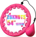 Weighted Hula Infinity Fitness Hoop for Adult Weight Loss, 2 in 1 Smart Fitness Workout Hula Circle Hoops with 28 Detachable Knots, Exercise Fit Hoop Suitable for Women and Beginners