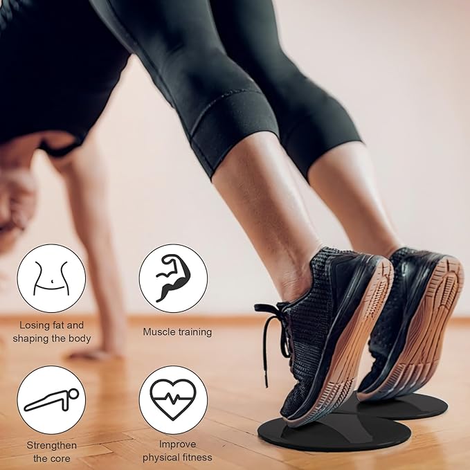 17.5cm/6.89In Round Core Sliders for Working Out,Set of 4 Exercise Core Pilates Sliders,Floor Foot Slider for Exercise 2 Color