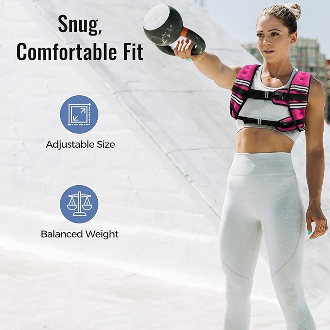 Weighted Vest for Women & Men with Reflective Stripe and Adjustable Buckle, Comfortable & Durable Rucking Vest for Walking, Running & Strength Training