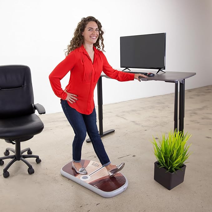 Wurf Board by JumpSport (Santa Cruz or Maui style)| Standing Desk Air-Spring Anti-Fatigue Mat | Improves Circulation, Posture, and Balance | Fully Adjustable, Inflatable Board