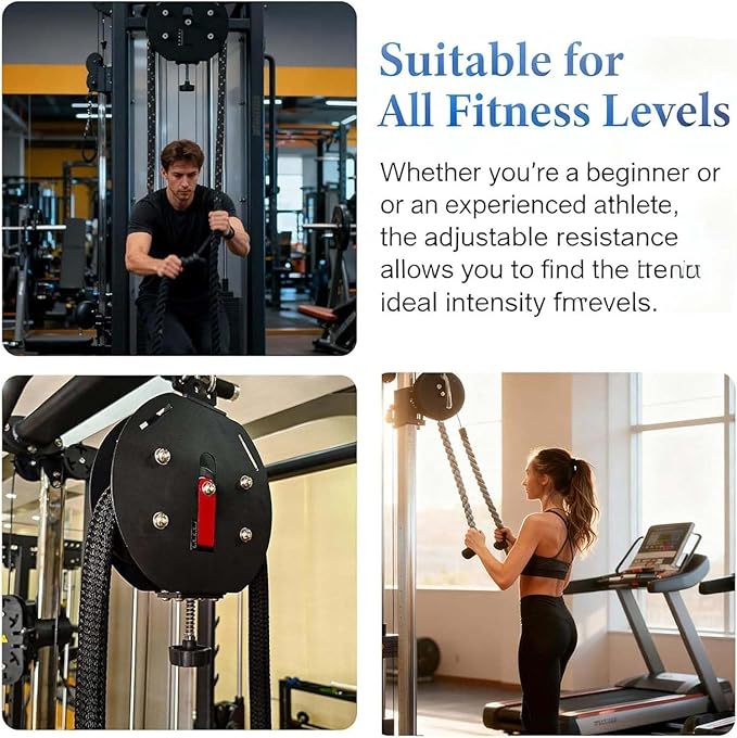 Home Gym Infini-ty Rope, Endless Rope Trainer With Pulley, System Features A 4-meter Rope, 30 Kg (66 Lbs) Max Resistance, 150 Kg (330 Lbs) Capacity For Body Coordination Exercises.