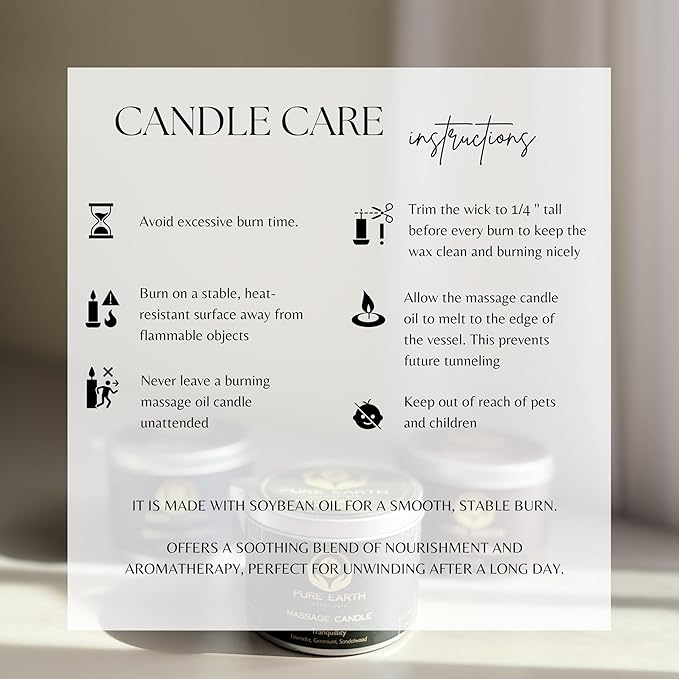 Sensual Massage Candle - Melts to Silky Oil - Skin Moisturizing Candle Massage Oils for Date Night (160 Grams or 6 oz.) - with Palmarosa, Ylang Ylang, Black Pepper by PURE EARTH essentials