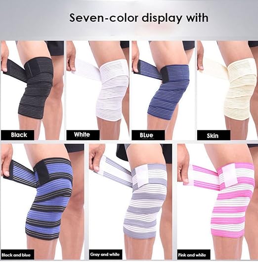 Runworld (1 Pair Elastic Breathable Knee Brace Compression Bandage Wraps Pain Relief Straps Support Wraps Sleeve for Men Women Cross Training WODs,Gym Workout,Fitness & Powerlifting (Rose/White)