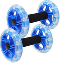 Dual Wheel Ab Roller Fitness Device for Core Strengthening and Weight Loss, Blue Tummy Exercise Wheel for Men and Women, Home Gym Abdominal Workout Equipment
