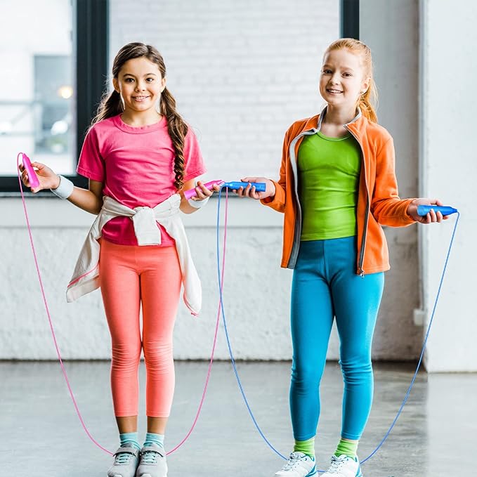 Aodaer Jump Rope Set, Colorful Outdoor Jump Ropes, 7.3 Feet Adjustable Skipping Rope for Outdoor Fun Activity Sport Party Favor