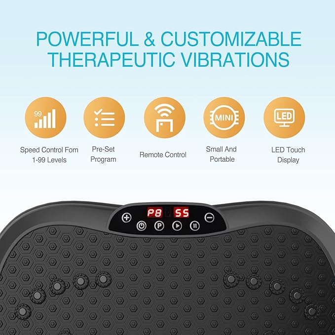AXV Vibration Plate Exercise Machine Whole Body Workout Vibrate Fitness Platform Lymphatic Drainage Machine for Weight Loss Shaping Toning Wellness Home Gyms Workout