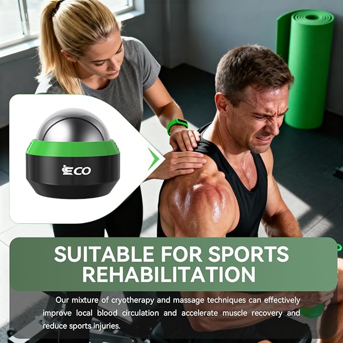 iECO Cold Massage Roller Ball - Ice Roller Ball for Muscles Deep Tissue, Cold & Heat Therapy, Plantar Fasciitis Roller