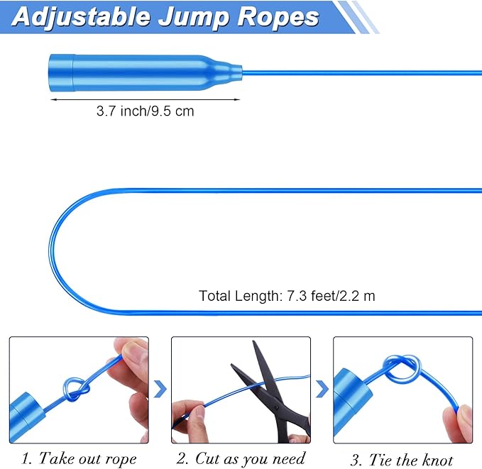 Aodaer Jump Rope Set, Colorful Outdoor Jump Ropes, 7.3 Feet Adjustable Skipping Rope for Outdoor Fun Activity Sport Party Favor
