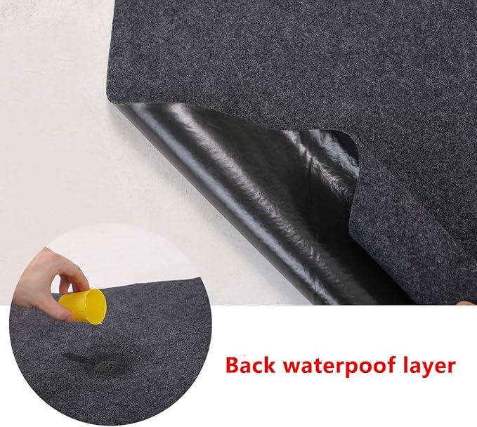 Fitness Equipment Mats, Absorbent/Waterproof – Protects Exercise Equipment and Floor，Protective Flooring Under Elliptical Machine mat, Indoor Treadmill Mat，Washable (24" x 48")
