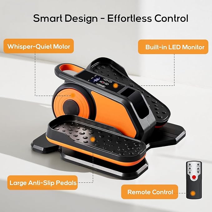 NEWBULIG Under Desk Elliptical Machine, Ellipse Leg Exerciser As Seen On TV with Remote Control, 12 Adjustable Speeds