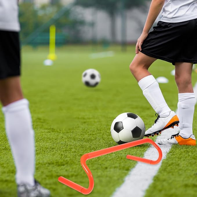 Kisangel Agility Speed Hurdles for Soccer Football Training Equipment Portable Outdoor Indoor Agility and Coordination Drills for Sports and Skill Development