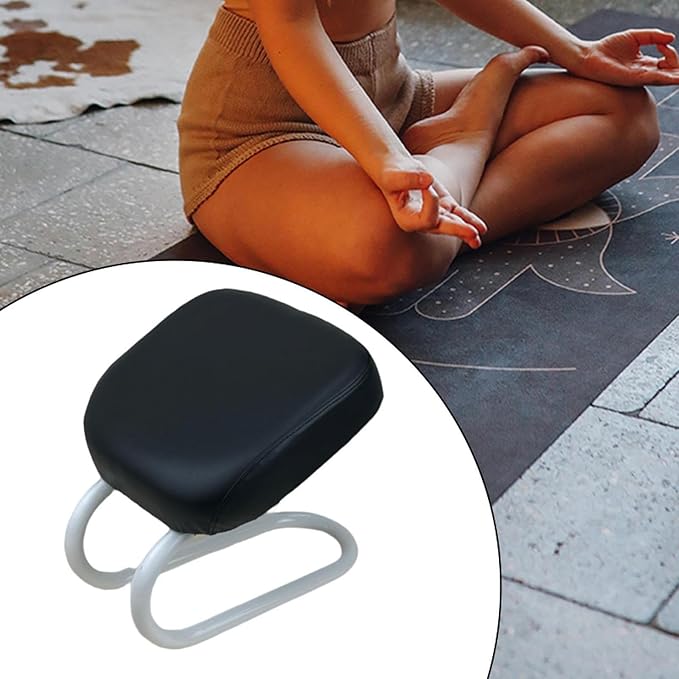Colaxi Meditation Stool for Adults, Meditation Bench Kneeling Stool, Ergonomic Portable Chair with Anti Slip Cover, Adjustable Prayer Bench Seat for Home Studio Praying Yoga, Style D Black