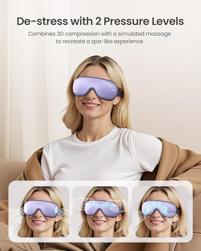 RENPHO Eye Massager with Heat and Cooling, Birthday Gifts for Mom Dad Women Men Heated Eye Mask for Migraine Relief Reduce Strain Improve Sleep Eyeris 2