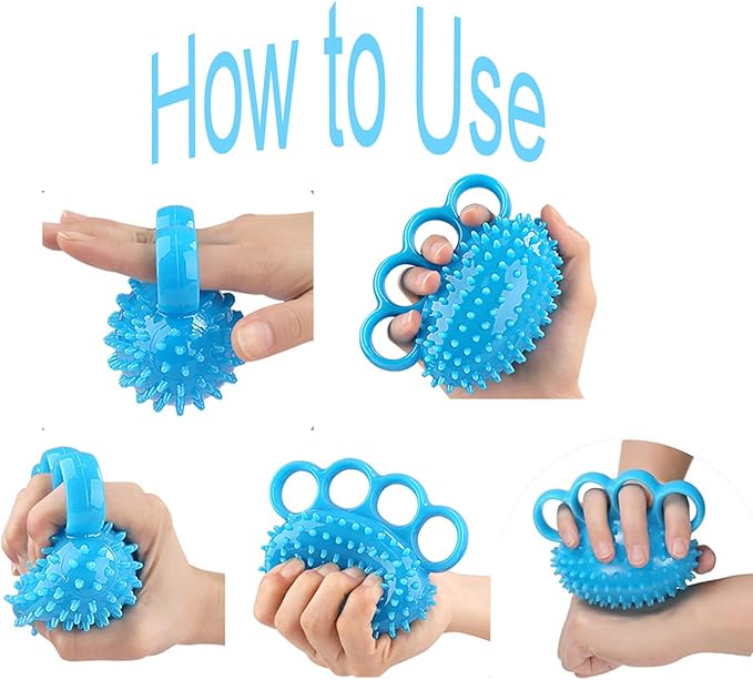 Hand Grip Strengthener Finger Exerciser Training Ball for Patient Recovery Elderly Stroke Arthritis Physical Therapy Anxiety Stress Relief Pressure Squeeze for Yoga Athletes Musicians Muscles Massage