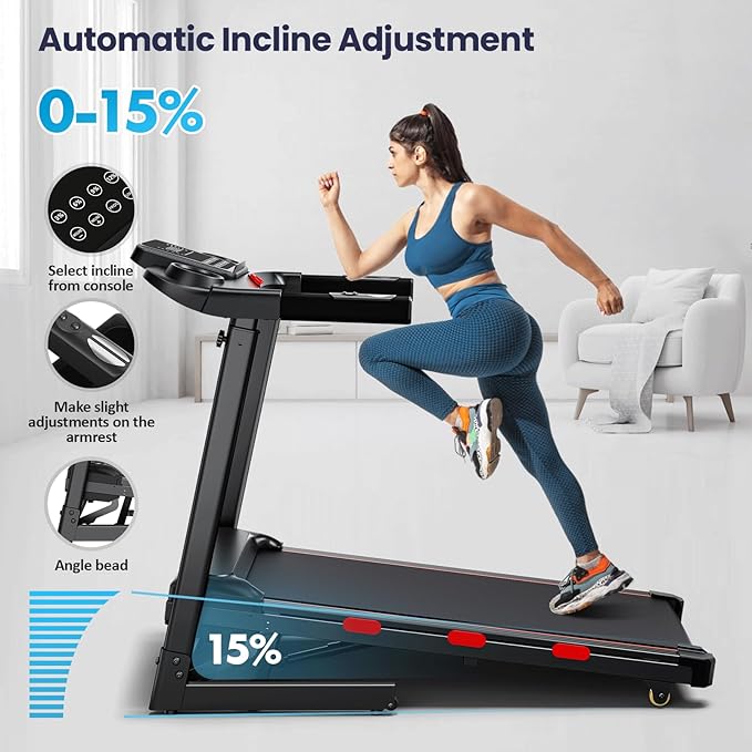 Walking Pad Treadmill with Handle Bar & Incline, Advzon Portable Under Desk Treadmill for Home, 2 in 1 Walking Running Machine with 300+ lbs Capacity and LED Display