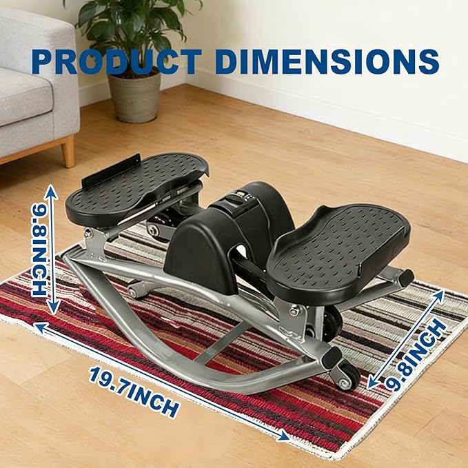 Rock Stepper, Side to Side Exercise Machine, U-Shaped Rock Stepper Machine, Step Rocker Exercise with Uses Silent Technology, Digital Display and Anti-Slip Mat for Home Workout