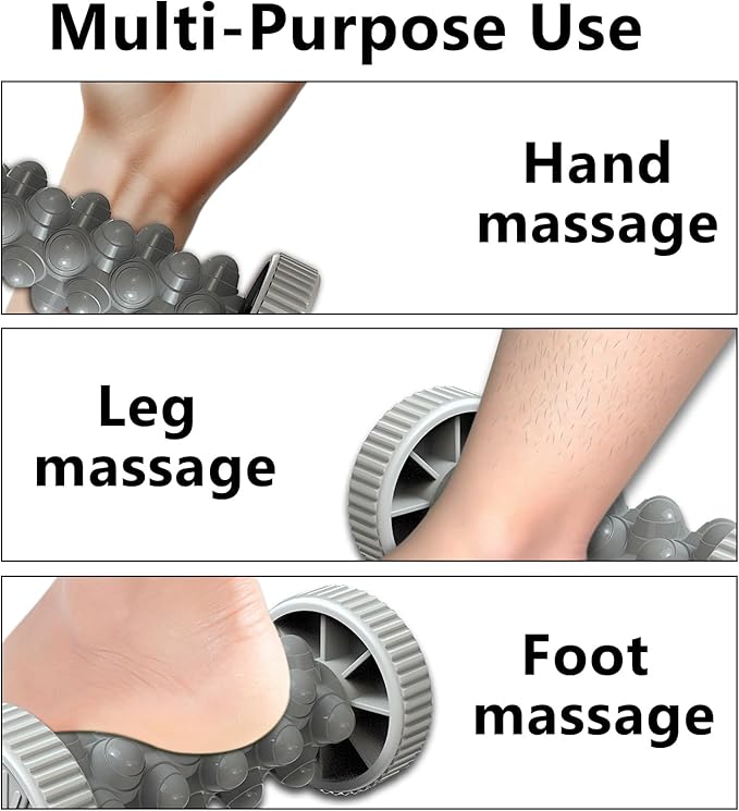 Manual Foot Roller Massager for Plantar Fasciitis, Deep Tissue Massage for Circulation and Pain Relief, Reflexology Tool for Arch and Heel Recovery