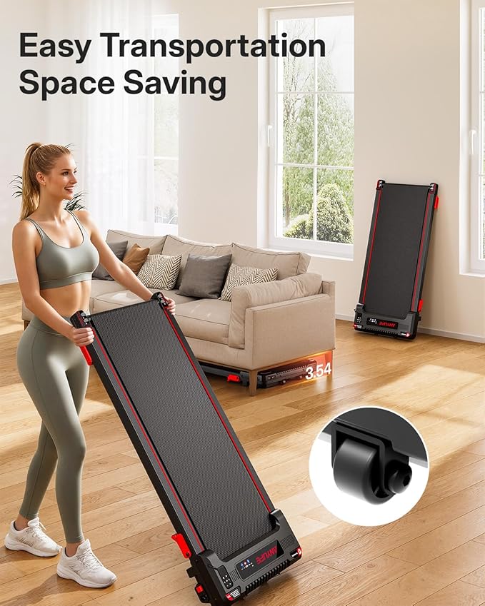 Walking Pad Treadmill, Anylife Incline Walking Pads Under Desk 330lb Capacity, 2.5HP Portable Treadmills for Home, Compact Treadmill Small Running Pad with LED Display, Remote Control