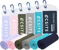 6 Pack Cooling Towels (47"x12") for Neck and Face, Ice Towel for Hot Weather, Soft Breathable Chilly Gym Towels, Microfiber Towel for Work Out, Yoga, Running, Camping & More Activities