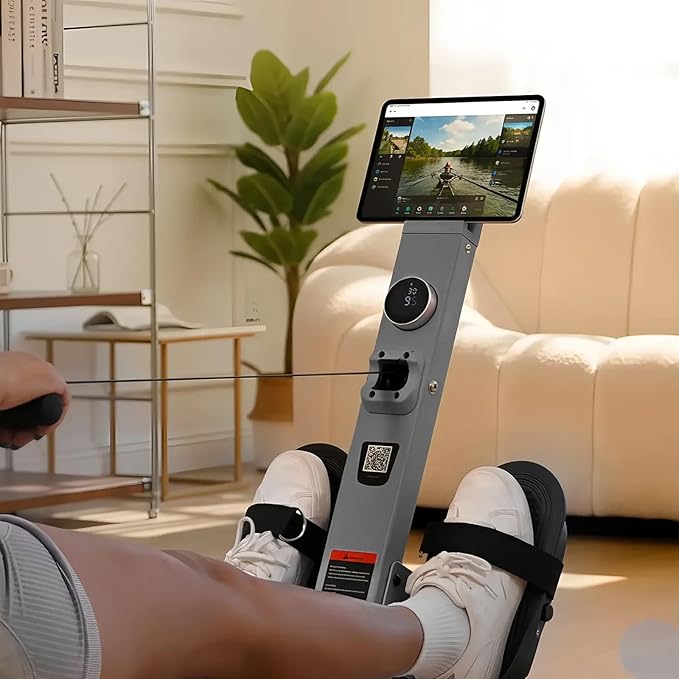 TOUSAINS Magnetic Rowing Machine ENT-R120,32 Resistance Levels, Smooth and Quiet Indoor Rowing Machine for Full-Body Workout, Adjustable Foot Pedals, Foldable Design for Easy Storage