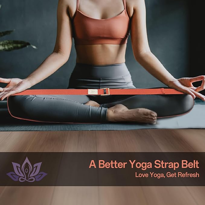 Yoga Straps 1.8M or 2.5M, Durable Cotton Yoga Straps for Stretching, Adjustable Yoga Belt Strap for Yoga, Dance, Gym Workouts