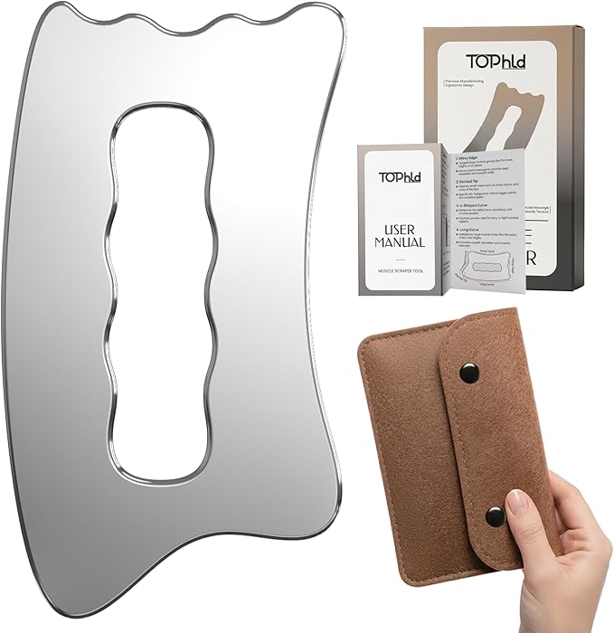 Muscle Scraper Tool, Stainless Steel Scraping Tool Physical Therapy, Guasha Tool for Body, Myofascial Release Tool, Massage Scraper Tool for Deep Tissue