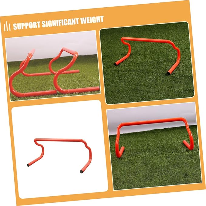Mikinona 3pcs Portable Adjustable Agility Hurdles for Speed Training PVC Track Hurdles Quick Assembly for Athletes Football Soccer Basketball Indoor Outdoor Sports