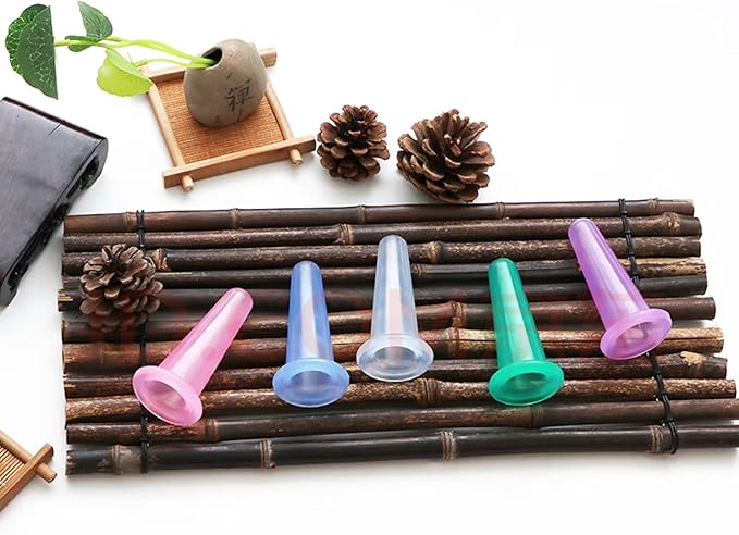 4 Pcs Face Cupping Set, Facial Cupping Set for Face and Eye Massage, Silicone Massage Vacuum Anti Aging Beauty Tool Facial Eye Care (2 Small + 2 Large) (Green)