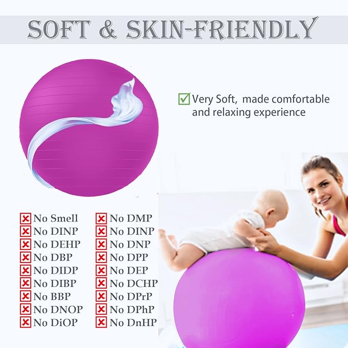 Soft Pilates Ball 9 Inch, Ideal Small Exercise Ball Between Knee Squeeze for Physical Therapy Yoga Core Medicine Abs Pt Bouncy, Mini Rubber Fitball Barre Workout Equipment for Women Men Kid Toddler