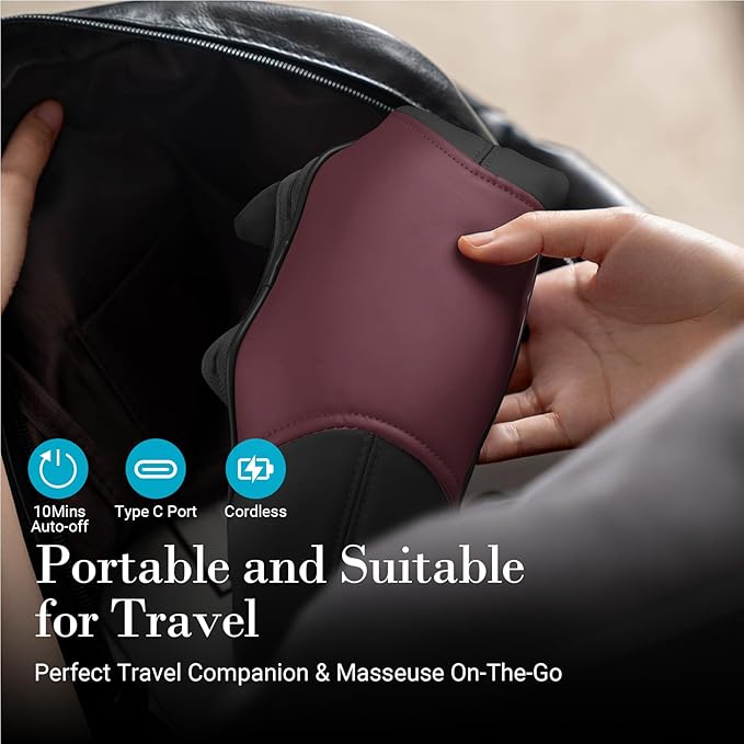 Shiatsu Neck Massager with Heat - Cordless 4D Expert Neck Shoulder Massage for Pain Relief,Upgarded Kneading Massager for Muscle Relaxation
