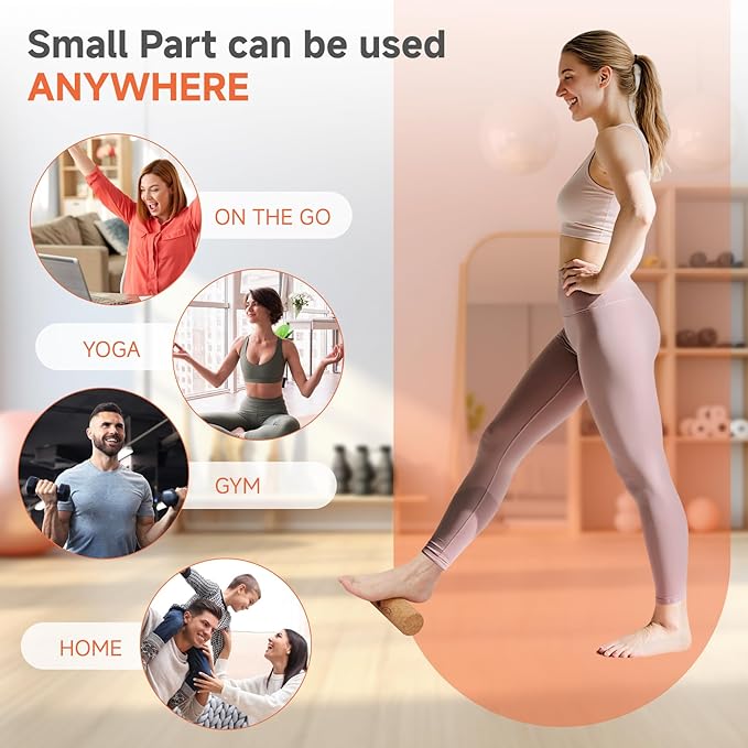 Foot Balance Cork - Foot Collective Cork Balance &Natural Wood for Feet Strengthening, corking balance board For Home Gym|Office Fitness Equipment for Plantar Fasciitis Relief | Foot Balance Trainer