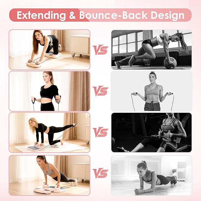 Pilates Board, 6-in-1 Pilates Reformer for Full Body & Core Workout, Portable Gym Equipment for Strength, Sculpting and Flexibility Training, Ideal for Women and Fitness Enthusiasts at Home
