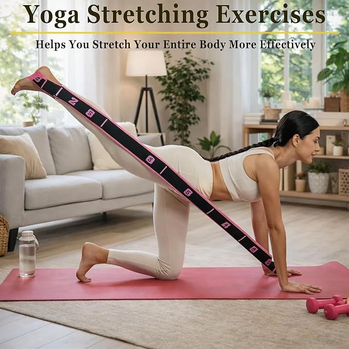 Fitness Resistance Bands with Handles, Fitness Resistance Band for Stretching and Yoga, Adjustable Bands for Full Body Stretching Shaping