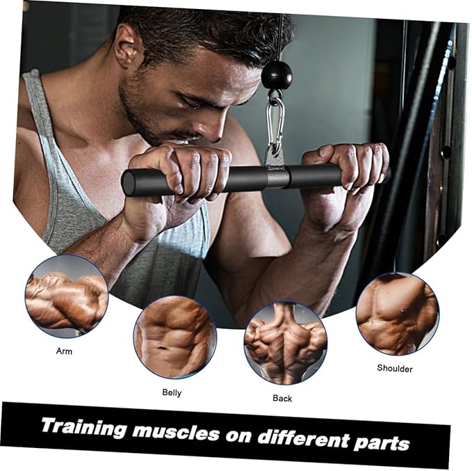 Muscle Training Accessories DIY Fitness Machine Supplies with Short Rod and 2.5m High-Strength Rope, 2pcs Gym Attachments for Home Strength Training Equipment