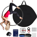 Aerial Lyra Hoop Kit 90cm, 32mm Thick, Maximum Load 460 LBS, Yoga Equipment Set with Hardware Kit for Yoga Dance, Aerial Fitness