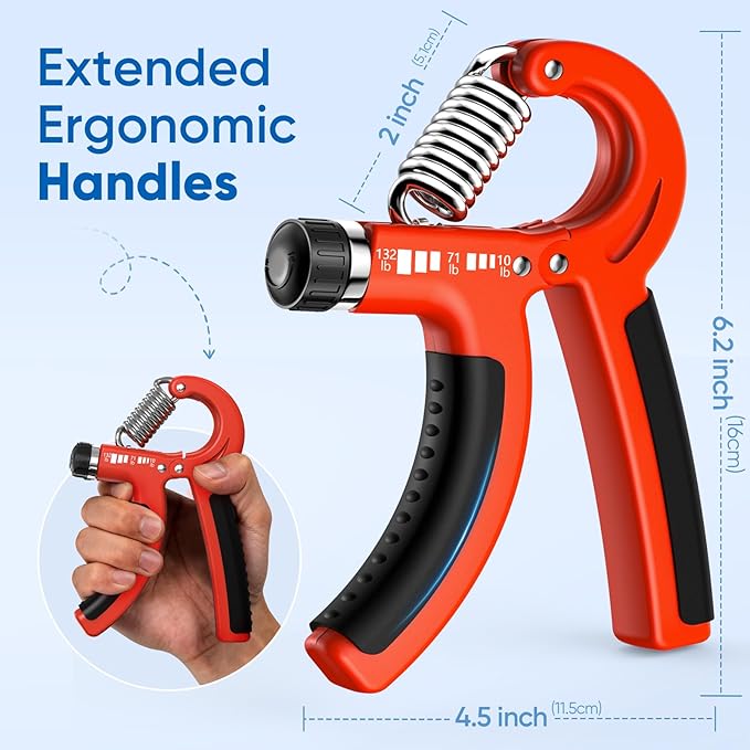 FitBeast Grip Strength Trainer 2 Pack – Adjustable Hand Grip Strengthener for Strength Training & Rehabilitation, 10-132 lbs Resistance Forearm Strengthener, Ideal for Athletes, Rehab, Office
