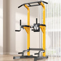 Pull Up Bar Station, 10-Level Height Adjustable Wall Mounted Home Gym, 330 lbs Capacity with Dip Bars & Push Up Handles, for Chin Up, Dips, Leg Raise (Black/Red/Yellow)