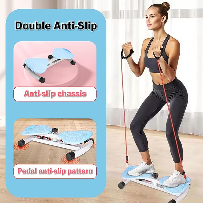 Waist Twister Machine Exercise Fitness Tool, Ab Machine Board with 330 lbs Weight Capacity & 20dB Ultra-Quiet, Foot Massage Design, Noiseless Home Gym Exercise Workout Equipment for Women Men