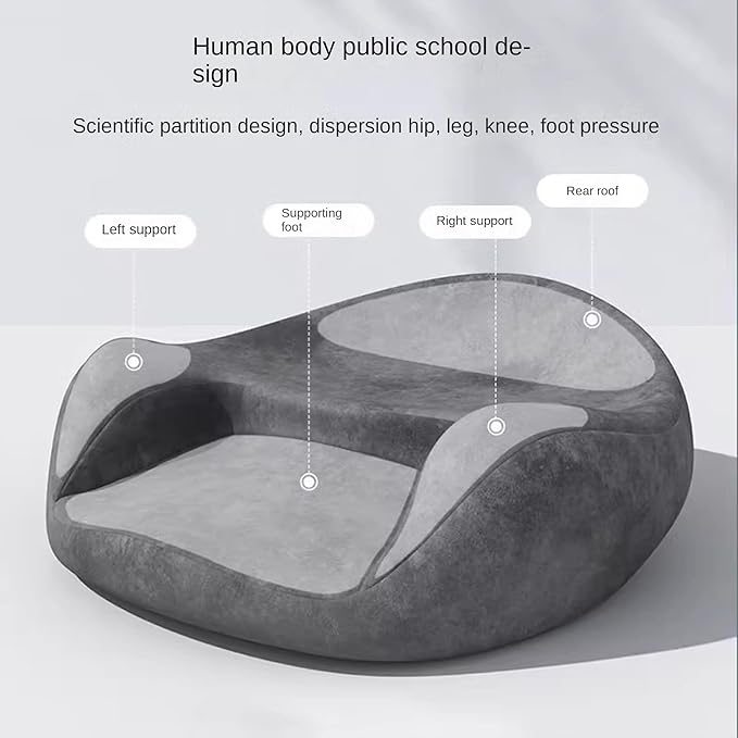 Ergonomic Meditation Cushion, Suede Floor Seat for Yoga and Mindfulness Practice, Memory Foam, Curved Back Support (Blackish Green)