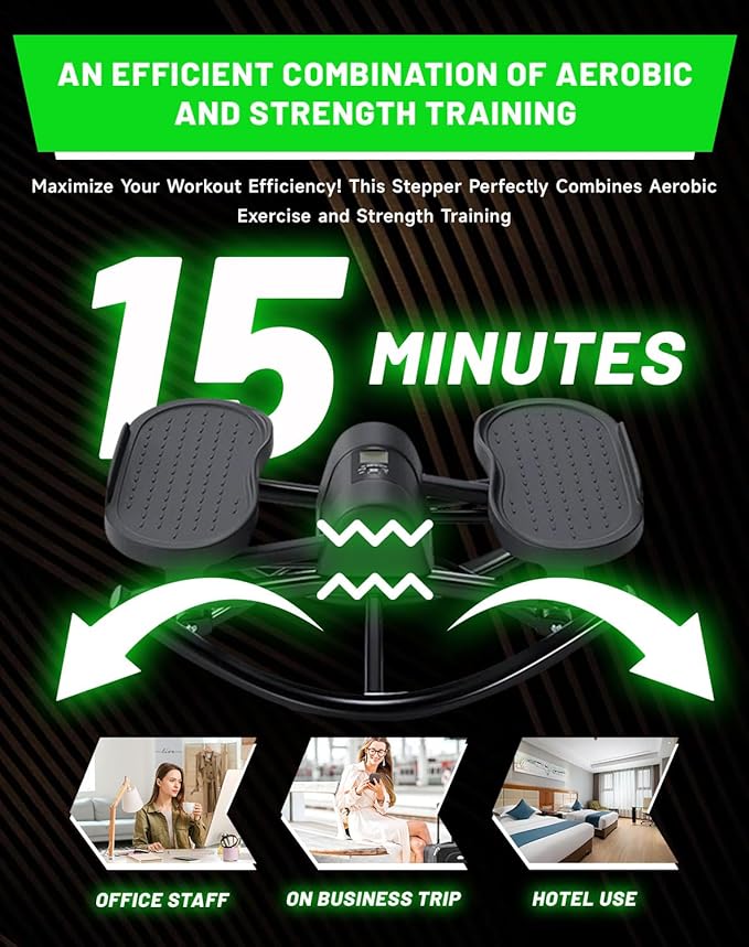 Rock Stepper Official, 2026 New Generation RLateral Rocking Fitness Stepper with Digital Counter and Non-Slip Floor mat, Zero Assembly Required, Lightweight Yet Sturdy