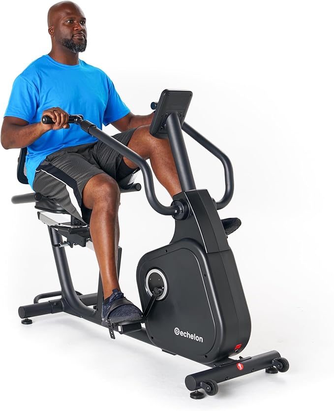Echelon Recumbent Sport Bike – 16 Motorized & 10 Manual Resistance Levels, 21 Workout Programs, LCD Display, Heart Rate Sensors, Magnetic Flywheel, Ergonomic Swivel Seat, 264.5 lb Capacity – Home Cardio Exercise Bike